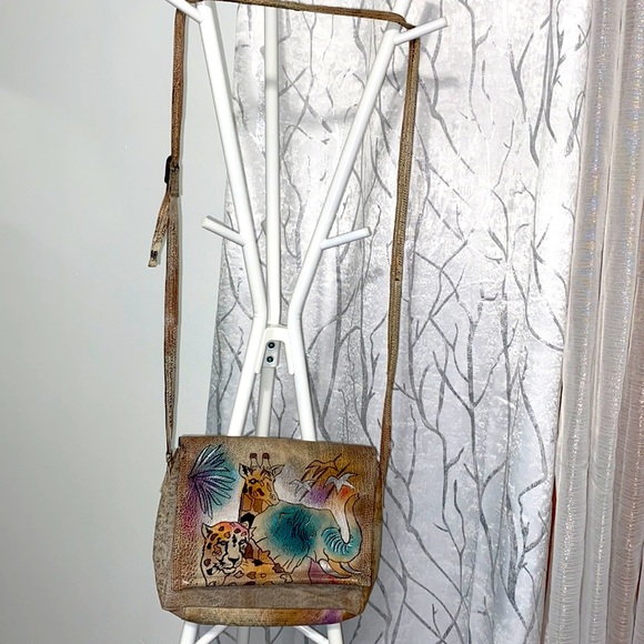 🦒 🦁 The animal hand painted genuine leather bag - Picture 2 of 16